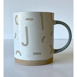 West Elm Stoneware Monogram Mug Letter J Geometric
